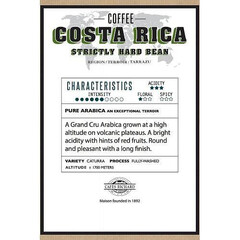 Roasted Coffee Beans Costa Rica San Rafael SHB Cafes Richard