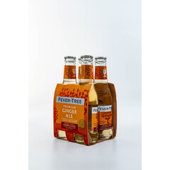 Stack of 4 bottles 0.20l glass/fizzy soft drink Fever Tree Ginger Ale