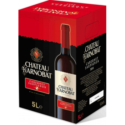 Червено вино Каберне Совиньон 5,0 л. Кутия -шато Карнобат
