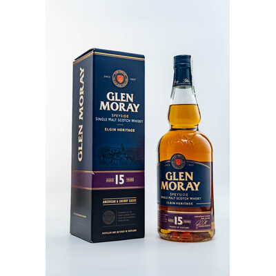 Speyside Single Malt Scotch Whiskey Glen Moray Elgin Heritage 15yr. 0.70 l.