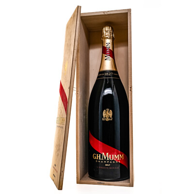 champagne Mumm Cordon Rouge Brut 3.0l. Jeroboam Wooden Box