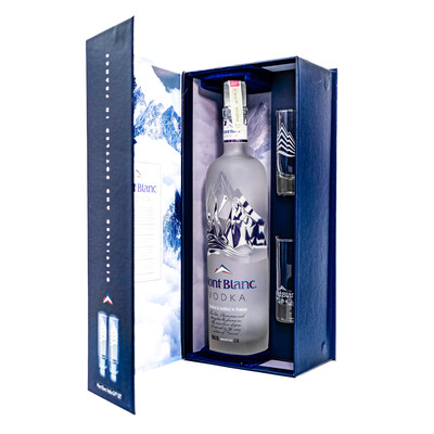 Vodka Mont Blanc 0.70l. + 2 glass shots