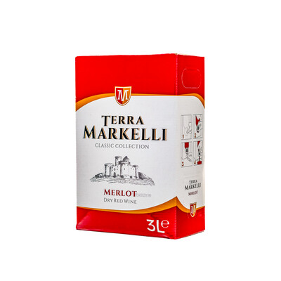 Merlot Terra Markelli red wine 3.0l. Carnobat Chateau Box ~ Bulgaria