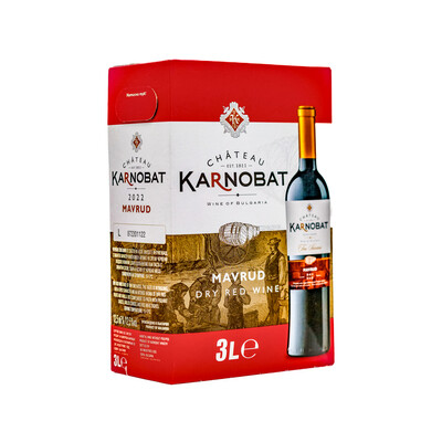 Red wine Mavrud 2022 3,0l. Box Chateau Karnobat Bulgaria