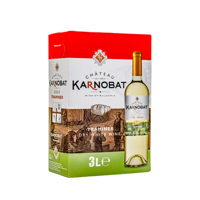 Бяло вино Траминер 2023г. 3,0л. Кутия шато Карнобат ~ България