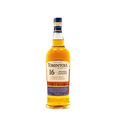 Speyside Single Malt Scotch Whiskey Tomintoul 16yr.