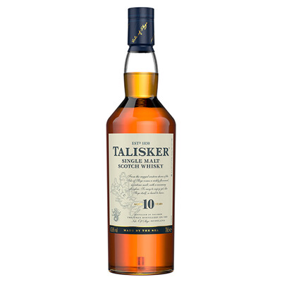 Sky Single Malt Scotch Whiskey Talisker 10 years.