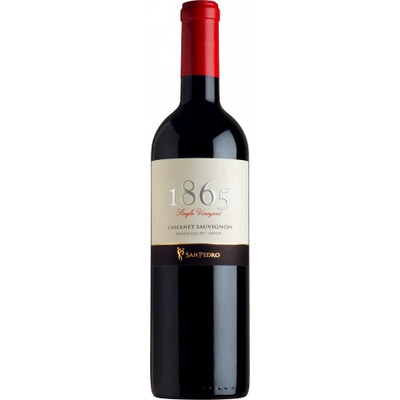 Червено вино 1865 Резерва Каберне Совиньон Сингъл Винярд 2019 г. 0.75 л. Сан Педро Чили