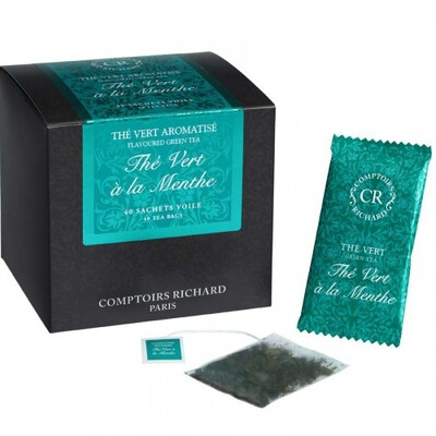Зелен чай Мента БИО Ришар (40 бр. в кутия)