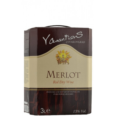 Червено вино Мерло 3,0л. Кутия Ивайловград ~ България