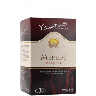 Червено вино Мерло 10,0 л. Кутия Ивайловград, България /Merlot Yamantiev