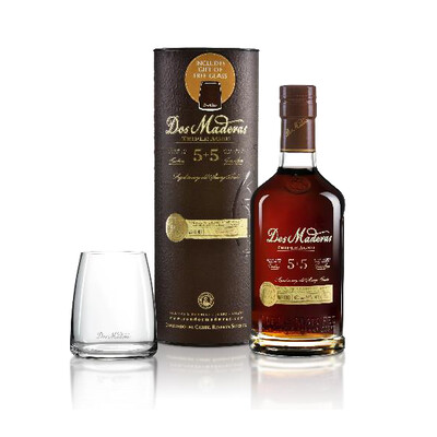 Rum Dos Maderas 5 + 5 PX Triple Aged + 1 glass in a tube