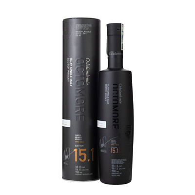 Islay Single Malt Scotch Whiskey Bruichladdich Octomore Edition 15.1,Ochdam-more Super Heavy Peaty 5 years. PPM 08.2 