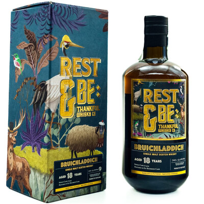 Rest & Be Tankful Isla Single Malt Scotch Whiskey Bruhladih 18 years. Single Cask No. 1434/ 2004 Cask Strength