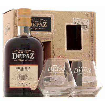 Rum DEPAZ Vieux Agricole Plantation +2 glasses
