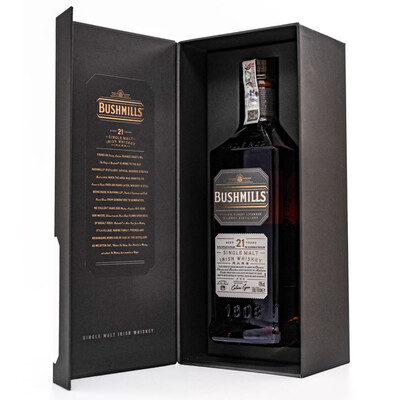 Bushmills 21 Years Old Triple Distilled Single Malt Irish Whiskey
