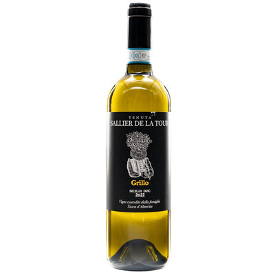 White wine Grillo Salier de la Tour Sicily IGT 2022.