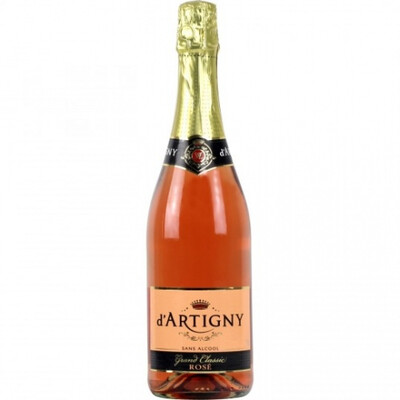 Безалкохолно пенливо вино Розе д'Артини Гранд Класик 0,75л. Франция