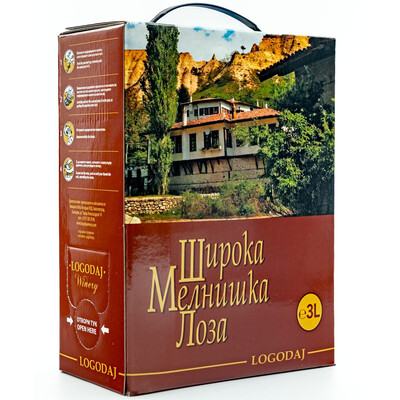 Червено вино Широка Мелнишка Лоза 3,0 л. Логодаж