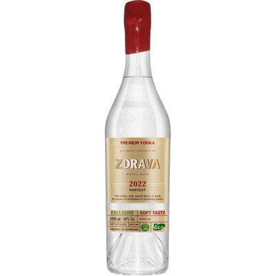 Винтидж Еко Водка Здрава Бач 1 2022г. 1,0л. Азербейджан *40% алк.с-е НБ 2022