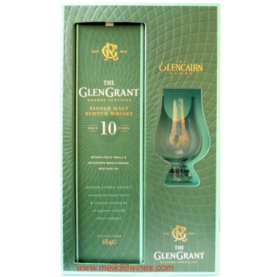 Glen Grant 10 YO 0.70 Single Malt Whisky Gift Box with Glencairn glass