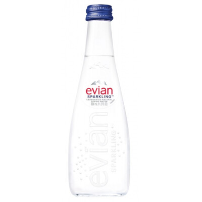 Газирана Минерална вода Евиан 0,33 л. стъкло , Франция