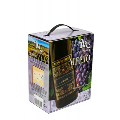 Червено вино Мерло 3,0л. Кутия Търговище ~ България