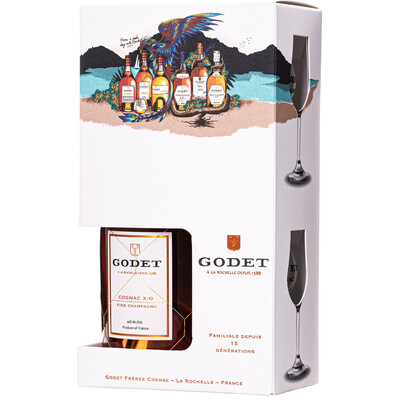 Godet XO Fine Champagne Gift Set With 2 Glasses 0.70