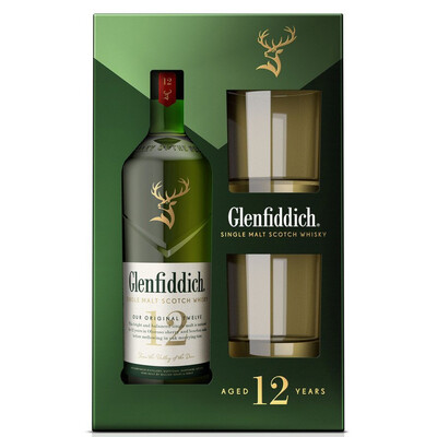 Glenfiddich 12 YO 0.70 Gift Set With 2 Glasses