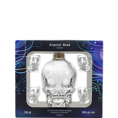 Crystal Head Gift Pack with 4 Shot Glasses 0.70