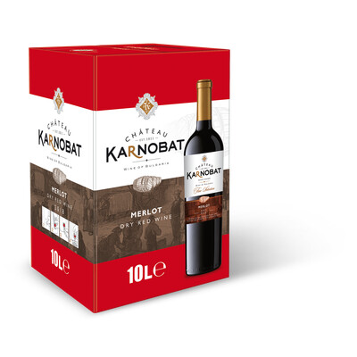 Червено вино Мерло 2022г. 10,0л. Кутия шато Карнобат