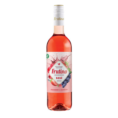 Ароматизирана напитка на винена основа Розе с плодов сок Ягода и Малина Фрутино 0,75л. Домейн Бойар