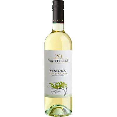 Бяло вино Пино Гриджо Тере Сичилиане 20 Вентитере ИГТ 2023г. 0,75л. Каза Виникола Зонин