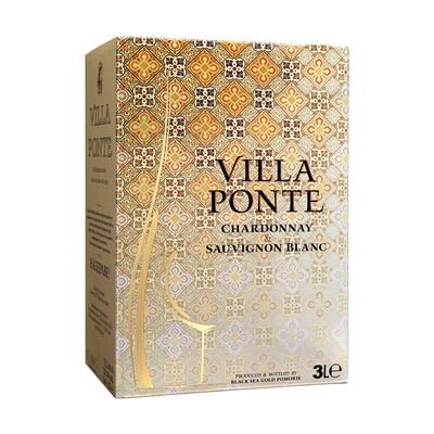 Бяло вино Шардоне и Совиньон Вила Понте 3,0л. Кутия Поморие