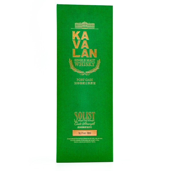 Taiwanese Single Malt Whiskey Kavalan Solist Port Single Cask Strength 0.70l. Box