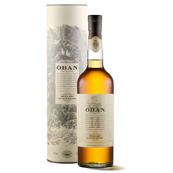 Highland Single Malt Scotch Whiskey Oban 14yrs.