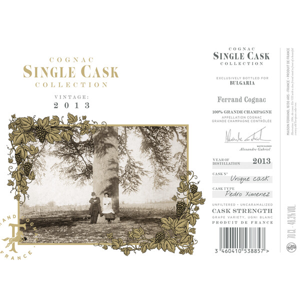 Premier Cru De Cognac Ferrand Single Unique Pedro Jimenez Cask Collection Vintage 2013 Bulgaria Exclusive Cask Strength