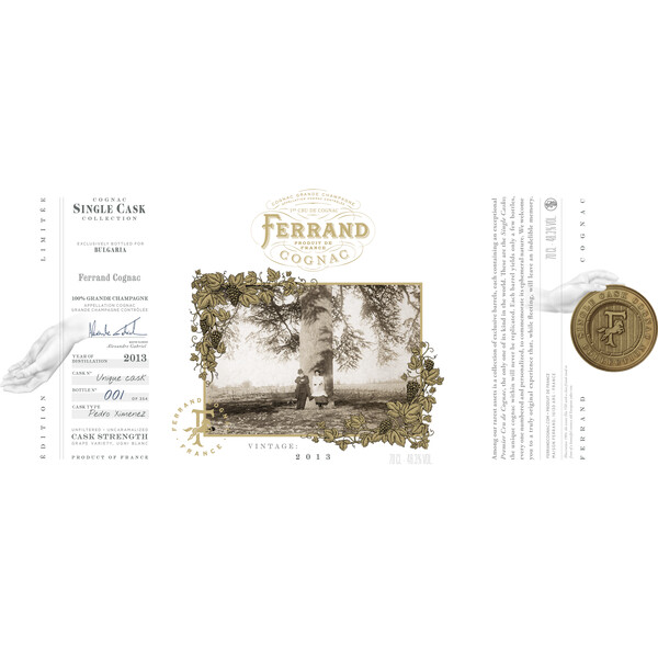 Premier Cru De Cognac Ferrand Single Unique Pedro Jimenez Cask Collection Vintage 2013 Bulgaria Exclusive Cask Strength