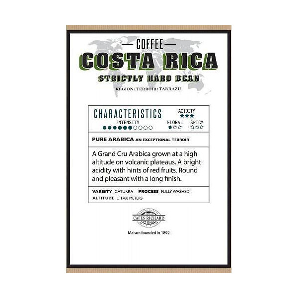 Roasted Coffee Beans Costa Rica San Rafael SHB Cafes Richard