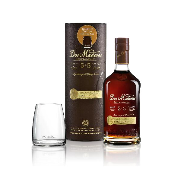 Rum Dos Maderas 5 + 5 PX Triple Aged + 1 glass in a tube