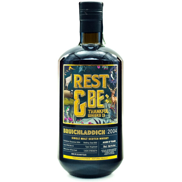 Rest & Be Tankful Isla Single Malt Scotch Whiskey Bruhladih 17yr. Single Cask No. R08-290/19/ 2004 0.70l.