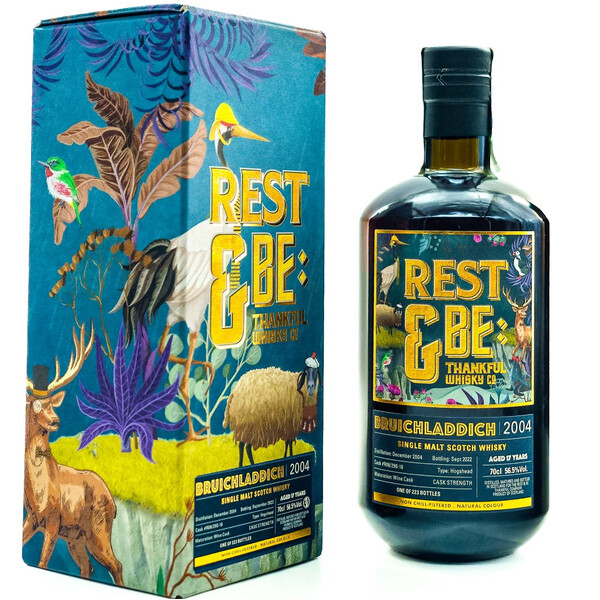 Rest & Be Tankful Isla Single Malt Scotch Whiskey Bruhladih 17yr. Single Cask No. R08-290/19/ 2004 0.70l.