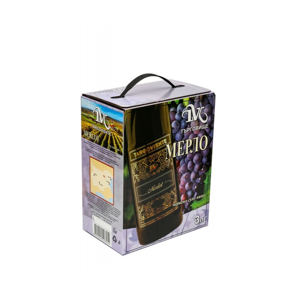 Червено вино Мерло 3,0л. Кутия Търговище ~ България