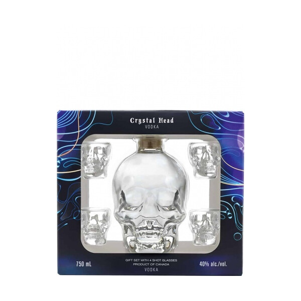 Crystal Head Gift Pack with 4 Shot Glasses 0.70