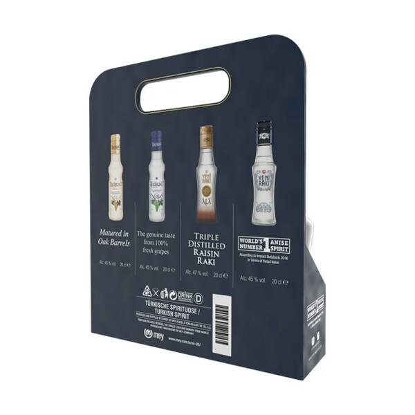 Raki Collection 4 x 0,20л.: Yeni Raki + Yeni Raki Ala + Tekirdag Raki + Tekirdag Raki Gold