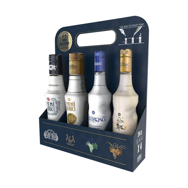 Raki Collection 4 x 0,20л.: Yeni Raki + Yeni Raki Ala + Tekirdag Raki + Tekirdag Raki Gold